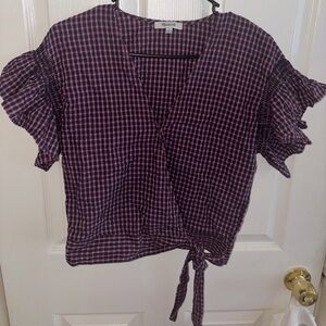 Madewell Women's Plaid Wrap Top